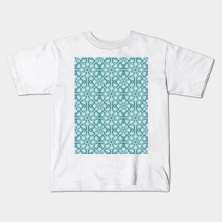 Vintage Mediterranean tiles pattern cobalt blue Kids T-Shirt